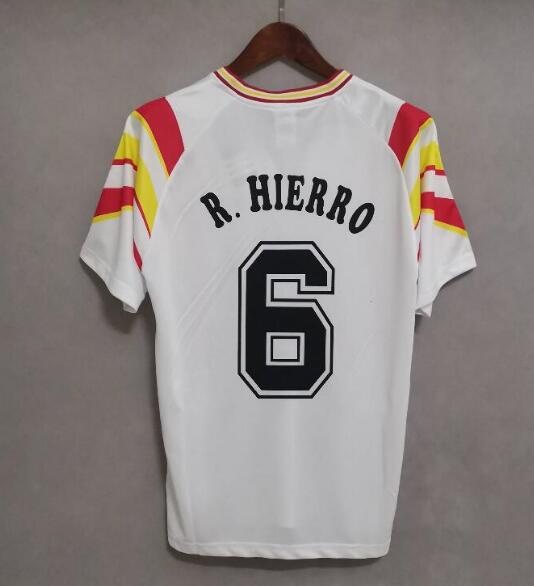 1996 Spain Retro Away Kit Soccer Jersey #6 R. HIERRO